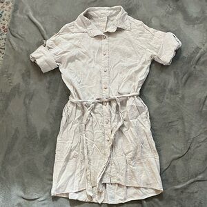 Shimmery tab sleeve duster